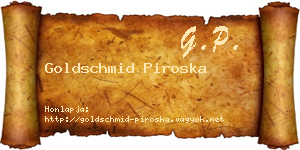Goldschmid Piroska névjegykártya